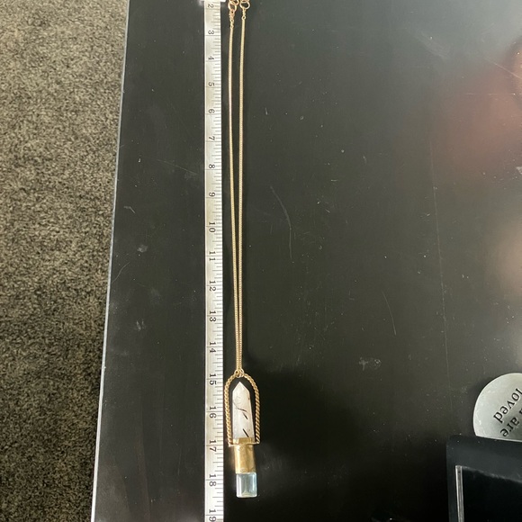 tourmaline quartz custom gold essential oil gemstone necklace - Picture 2 of 4